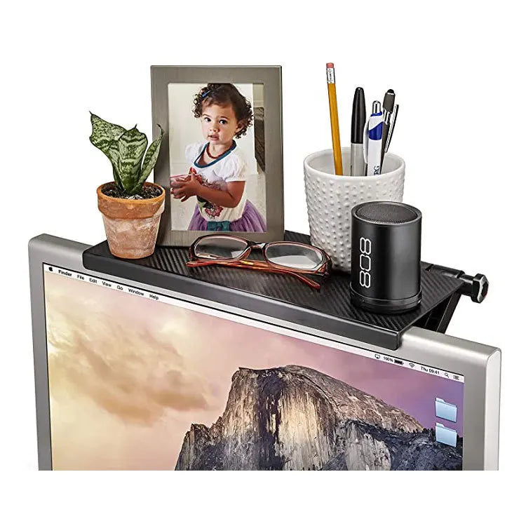 Adjustable TV Screen Top Shelf Rack Holder Computer Monitor Desktop Screen Top Shelf TV Buddy Organizer Home Office Storage Rack