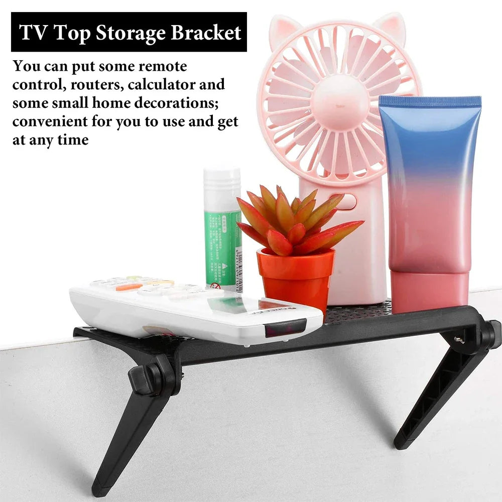 Computer Monitor TV Screen Rack Top Shelf Storage for Office Supplies Decorations Remote Control Organizer Space-saving