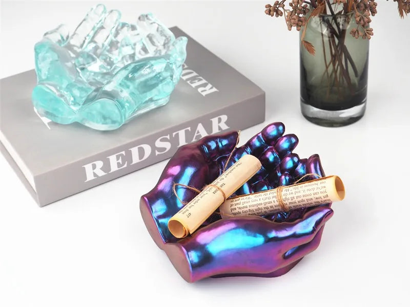 1pc Hand Plaster Mold for Resin Casting and DIY Crafts - Jewelry Storage, Candle Holder, Succulent Pot - Home Decor Gift