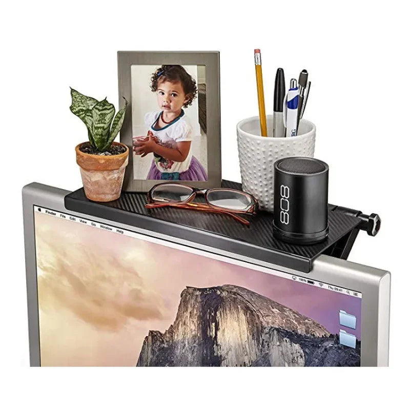 Adjustable TV Screen Top Shelf Rack Holder Computer Monitor Desktop Screen Top Shelf TV Buddy Organizer Home Office Storage Rack