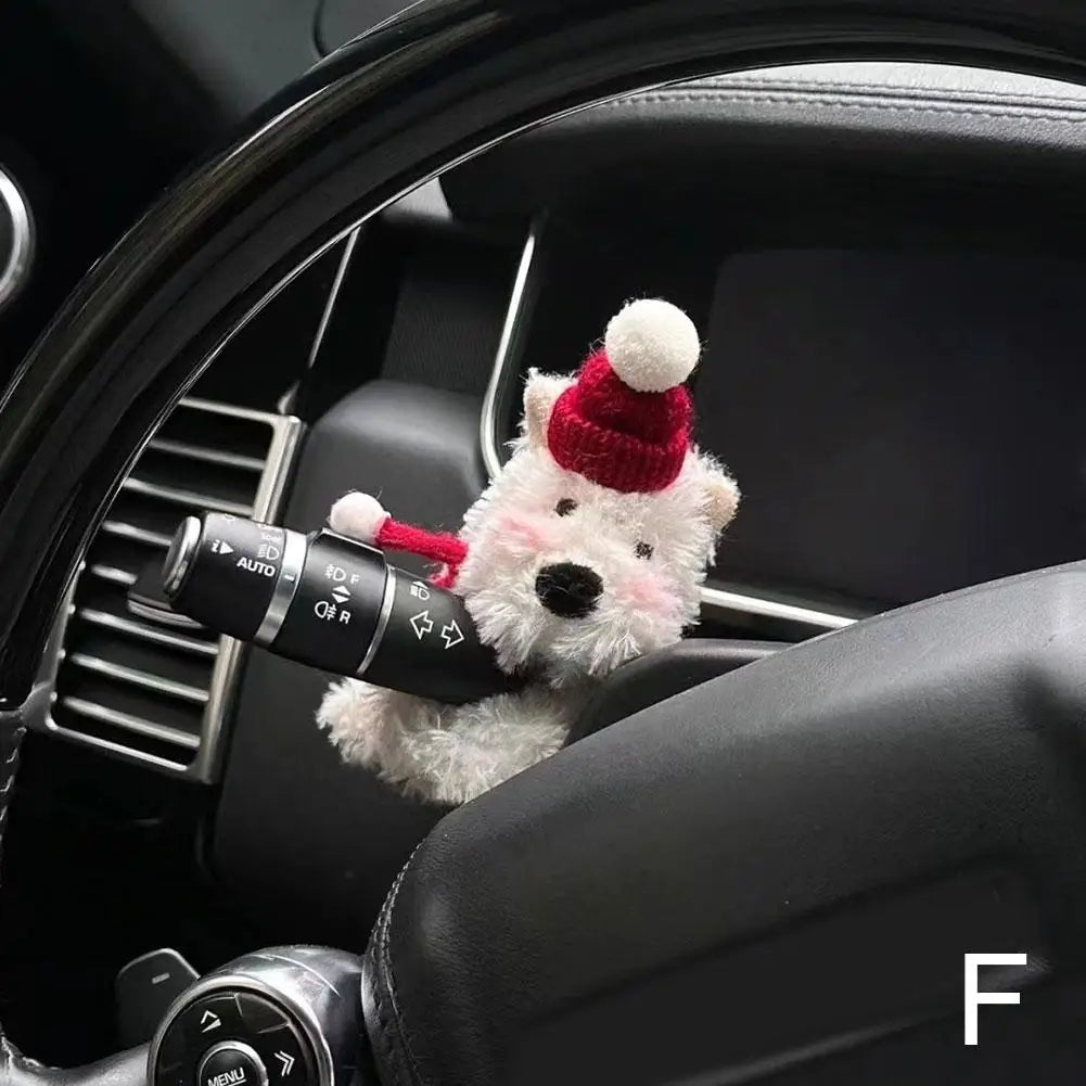 Cute Puppy Car Windshield Wiper Decorations Interior Plush Doll Creative Gift Shoulder Pads Car Interior Decoration Accessories