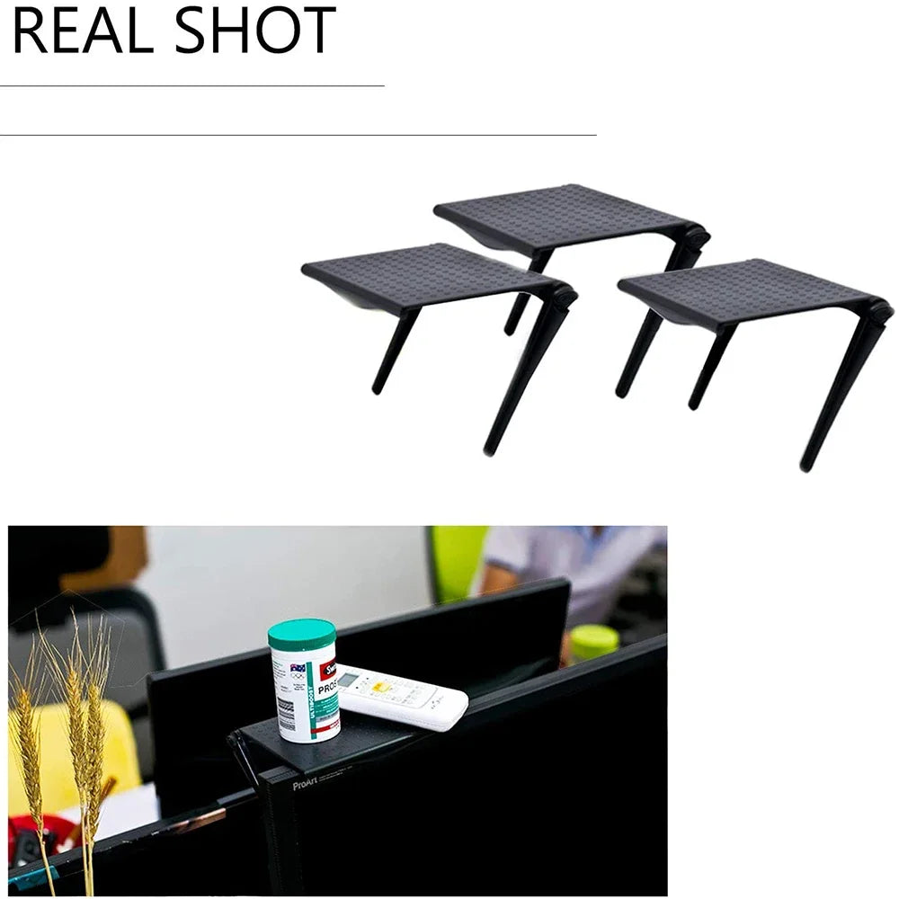 Computer Monitor TV Screen Rack Top Shelf Storage for Office Supplies Decorations Remote Control Organizer Space-saving
