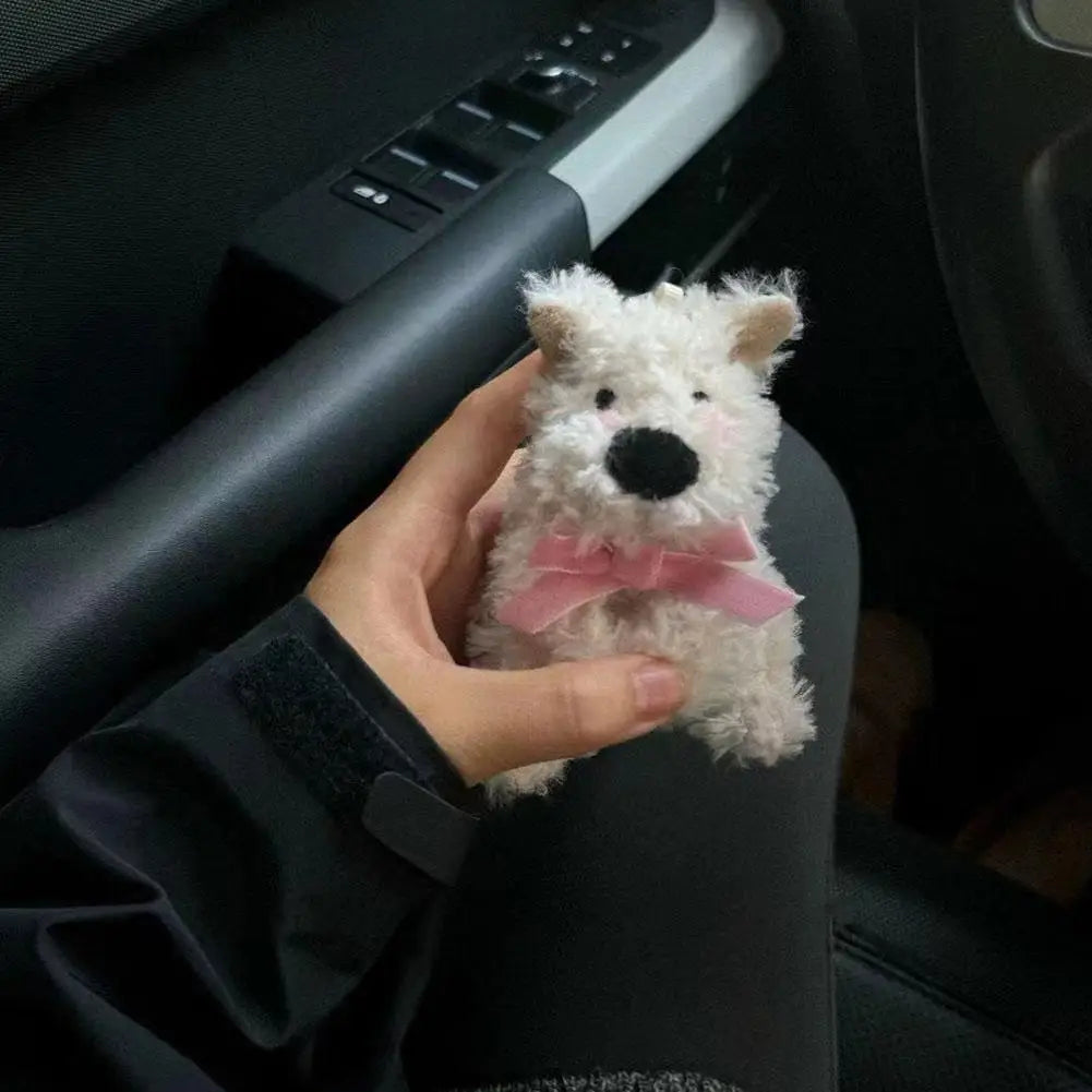 Cute Puppy Car Windshield Wiper Decorations Interior Plush Doll Creative Gift Shoulder Pads Car Interior Decoration Accessories