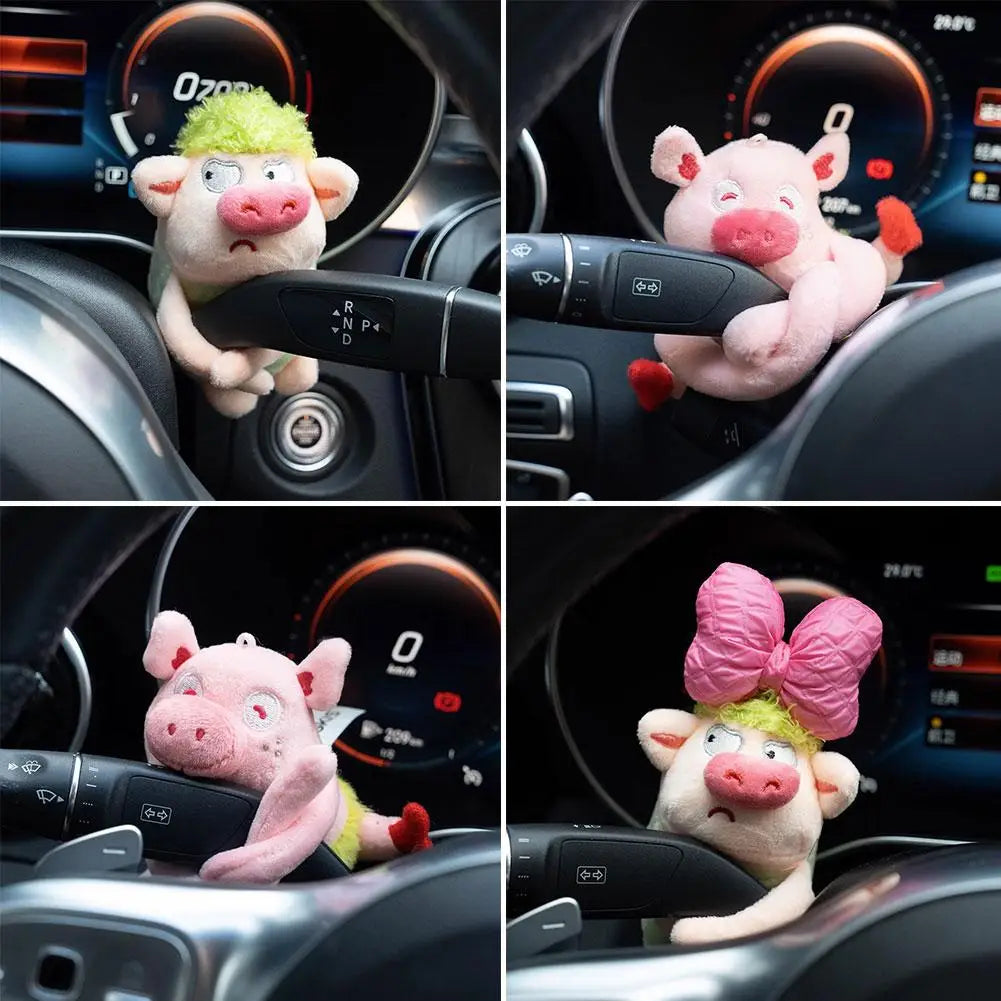 Cute Puppy Car Windshield Wiper Decorations Interior Plush Doll Creative Gift Shoulder Pads Car Interior Decoration Accessories