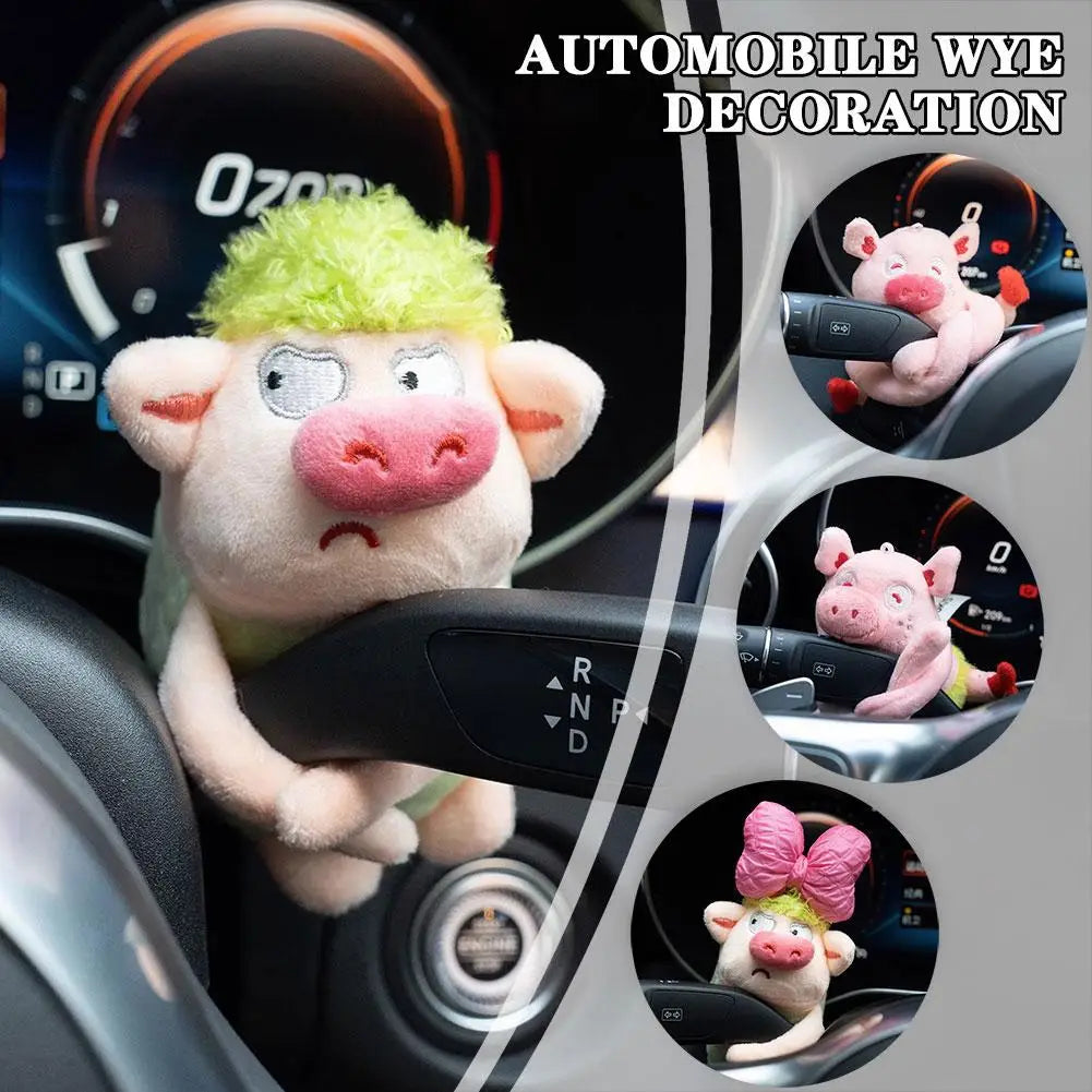 Cute Puppy Car Windshield Wiper Decorations Interior Plush Doll Creative Gift Shoulder Pads Car Interior Decoration Accessories