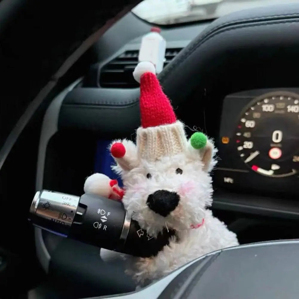 Cute Puppy Car Windshield Wiper Decorations Interior Plush Doll Creative Gift Shoulder Pads Car Interior Decoration Accessories