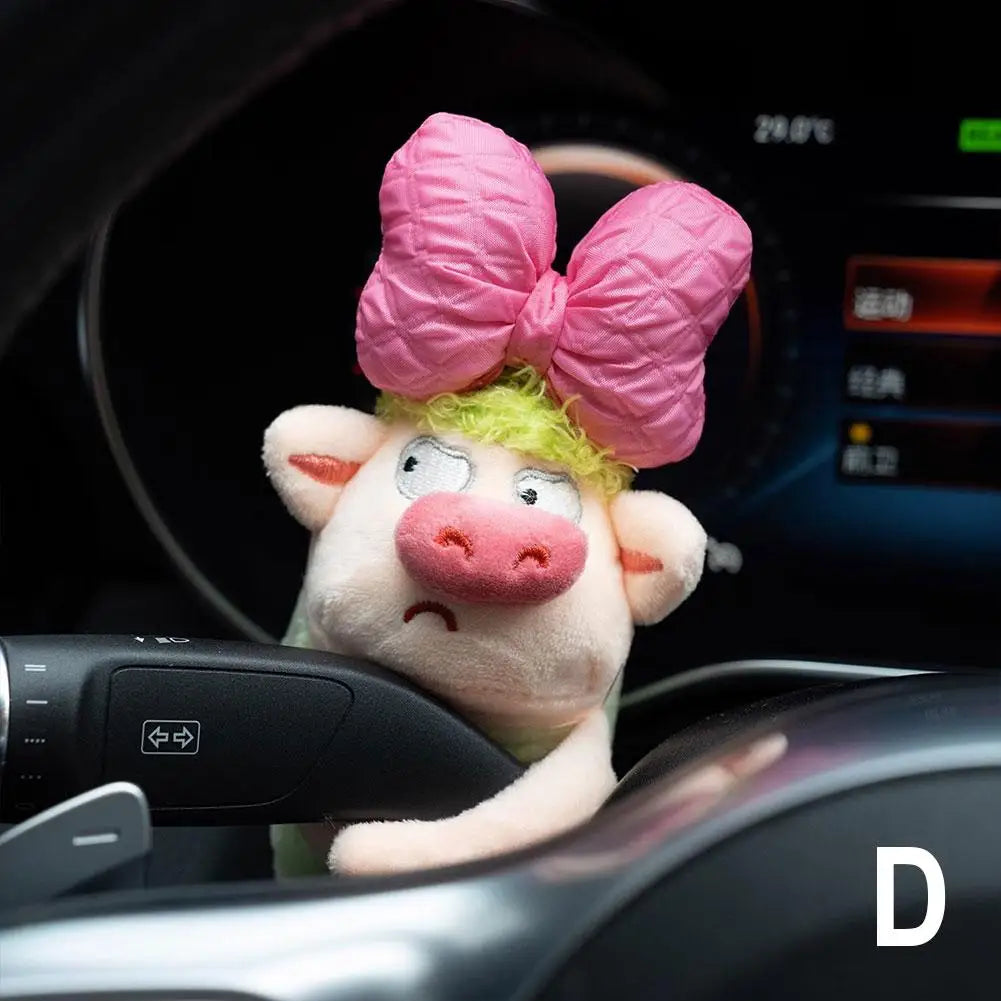 Cute Puppy Car Windshield Wiper Decorations Interior Plush Doll Creative Gift Shoulder Pads Car Interior Decoration Accessories