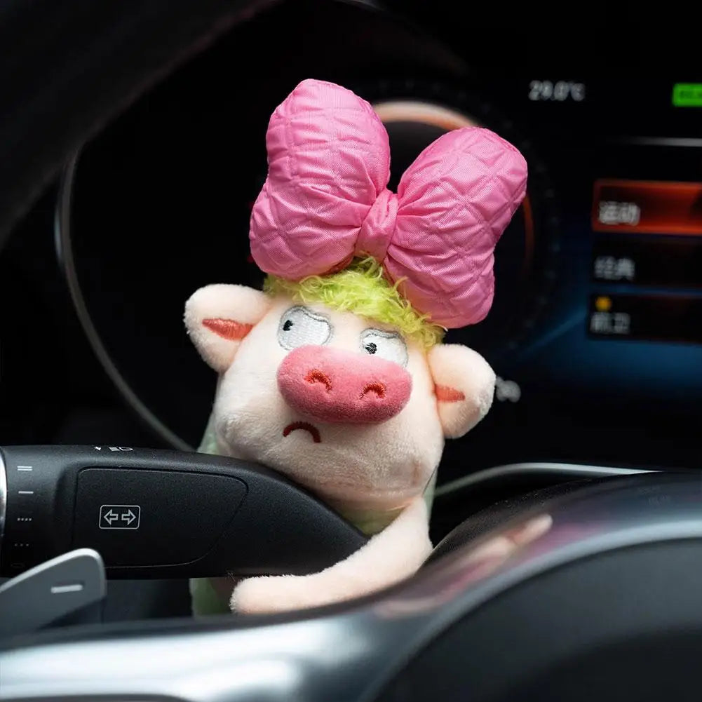 Cute Puppy Car Windshield Wiper Decorations Interior Plush Doll Creative Gift Shoulder Pads Car Interior Decoration Accessories