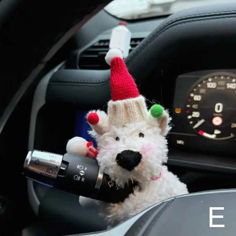 Cute Puppy Car Windshield Wiper Decorations Interior Plush Doll Creative Gift Shoulder Pads Car Interior Decoration Accessories